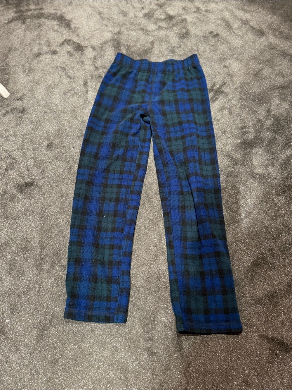 Lands' End Kids Blue and Green Plaid Pajama Pants
